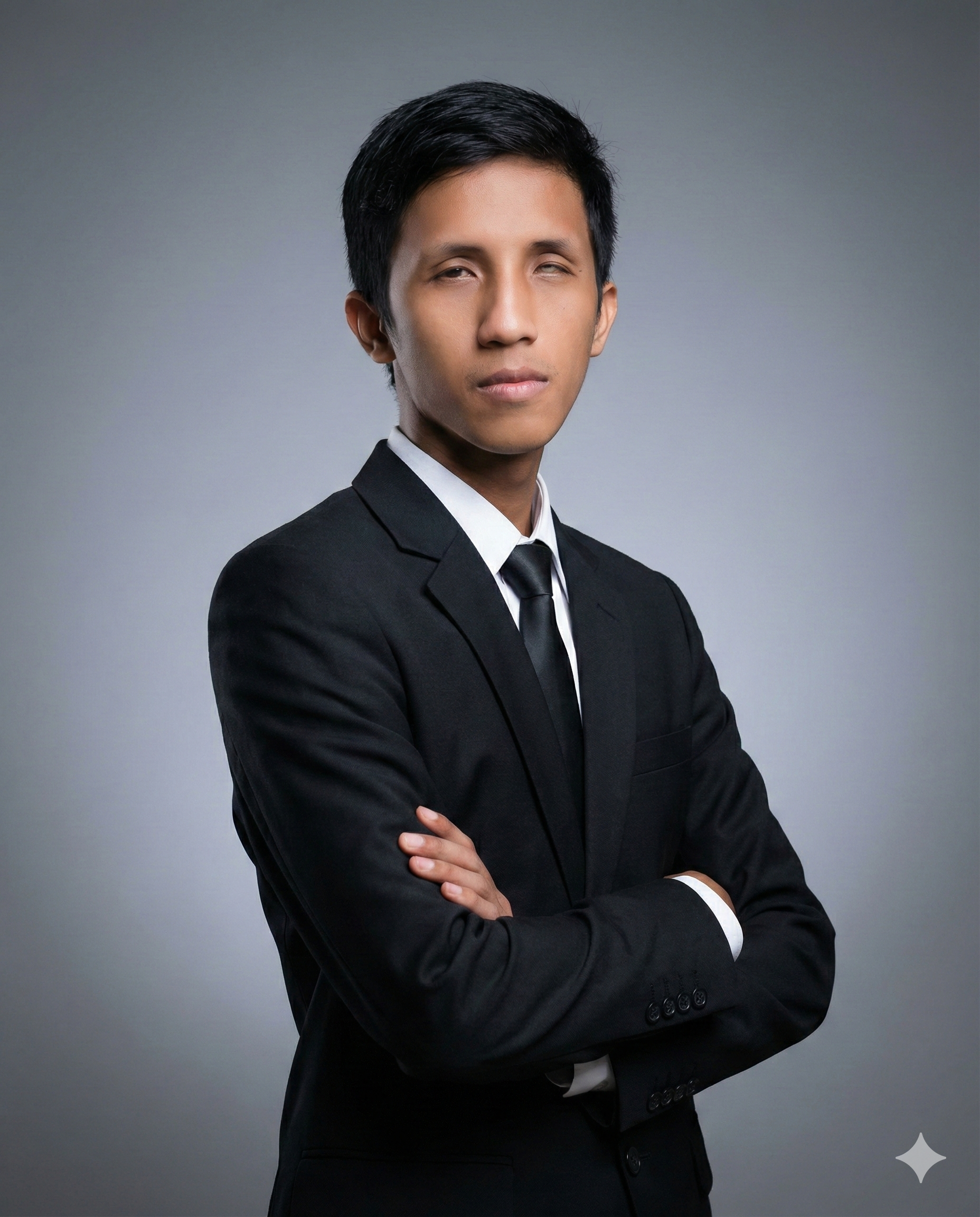 Foto profil profesional Alfian Andhika Yudhistira mengenakan jas hitam dan dasi